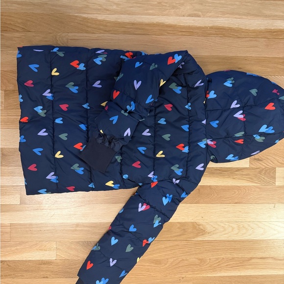 Primary- parka puffer coat and confetti hearts, navy confetti hearts - Picture 4 of 6